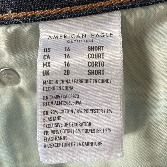 American Eagle Super Stretch Dark wash High Rise Wide Leg Denim Jeans - Picture 9 of 10